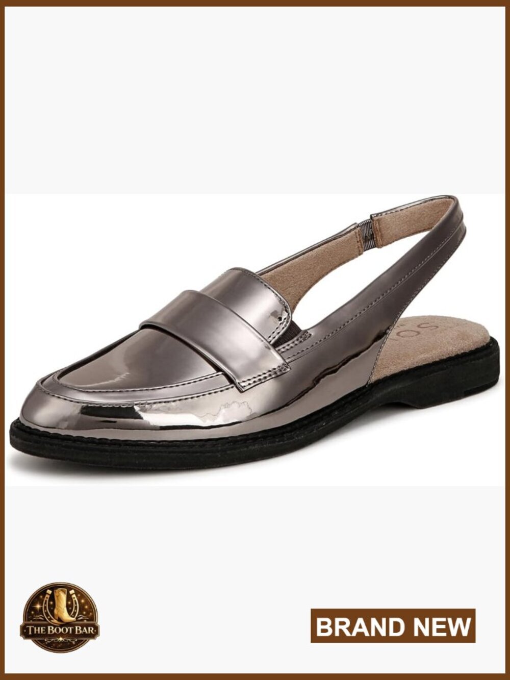 Womens Slingback Loafers Slip On Flats Memory Foam Cushioned